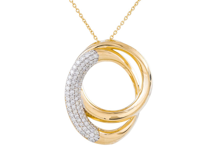 Diamond Necklace - 14 KT Yellow Gold