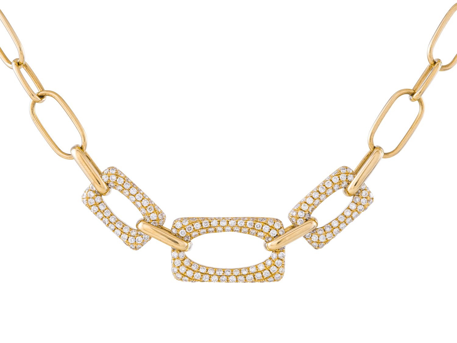 Diamond Necklace - 14 KT Yellow Gold