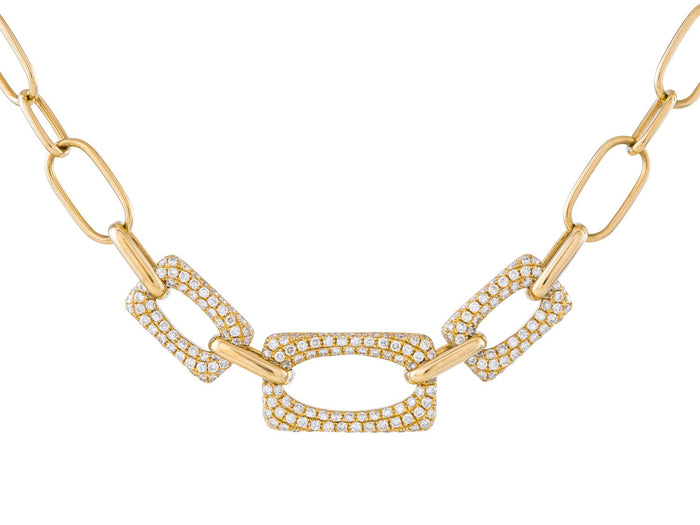 Diamond Necklace - 14 KT Yellow Gold