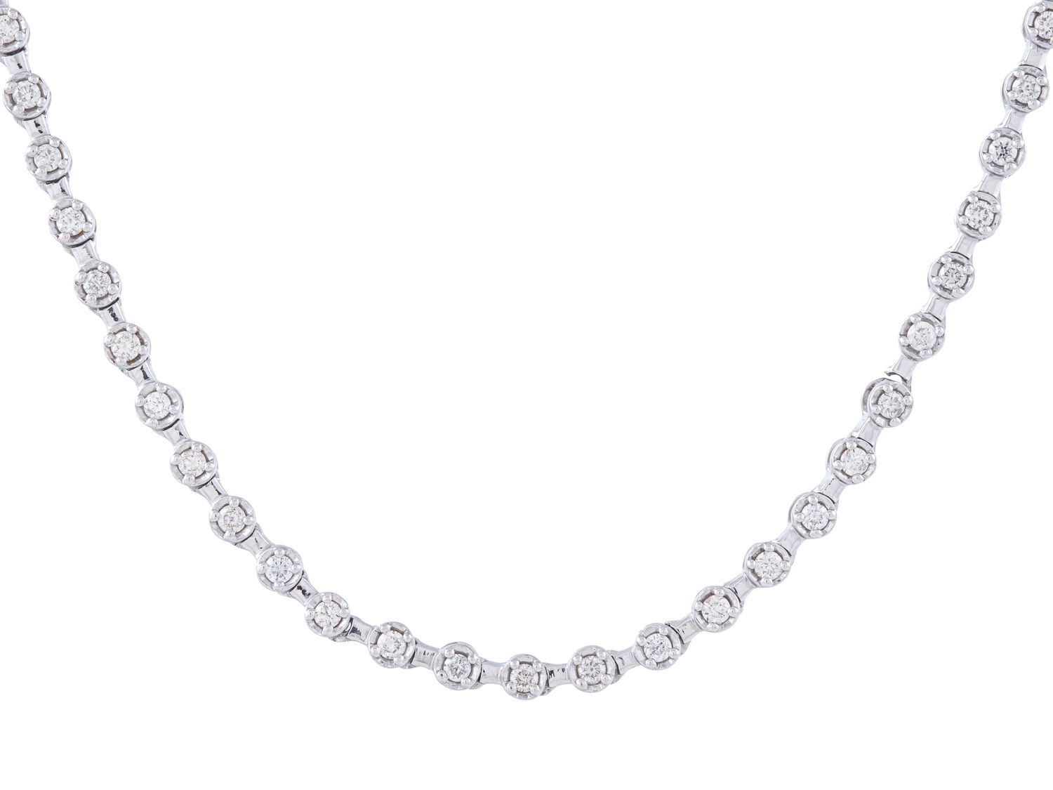 Diamond Necklace - 14 KT White Gold