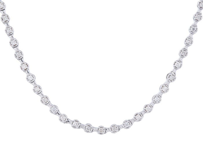 Diamond Necklace - 14 KT White Gold