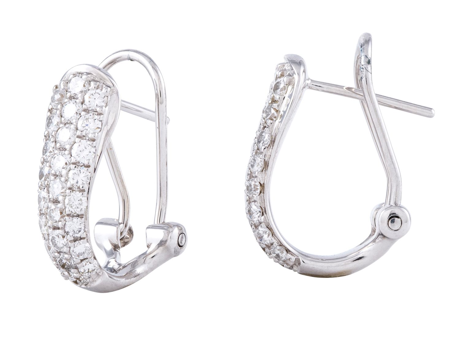Diamond Earrings - 14 KT White Gold