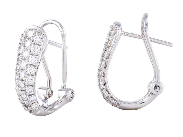 Diamond Earrings - 14 KT White Gold