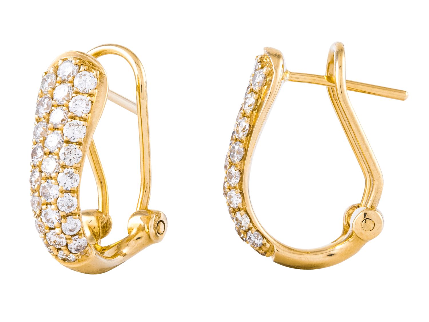 Diamond Earrings - 14 KT Yellow Gold
