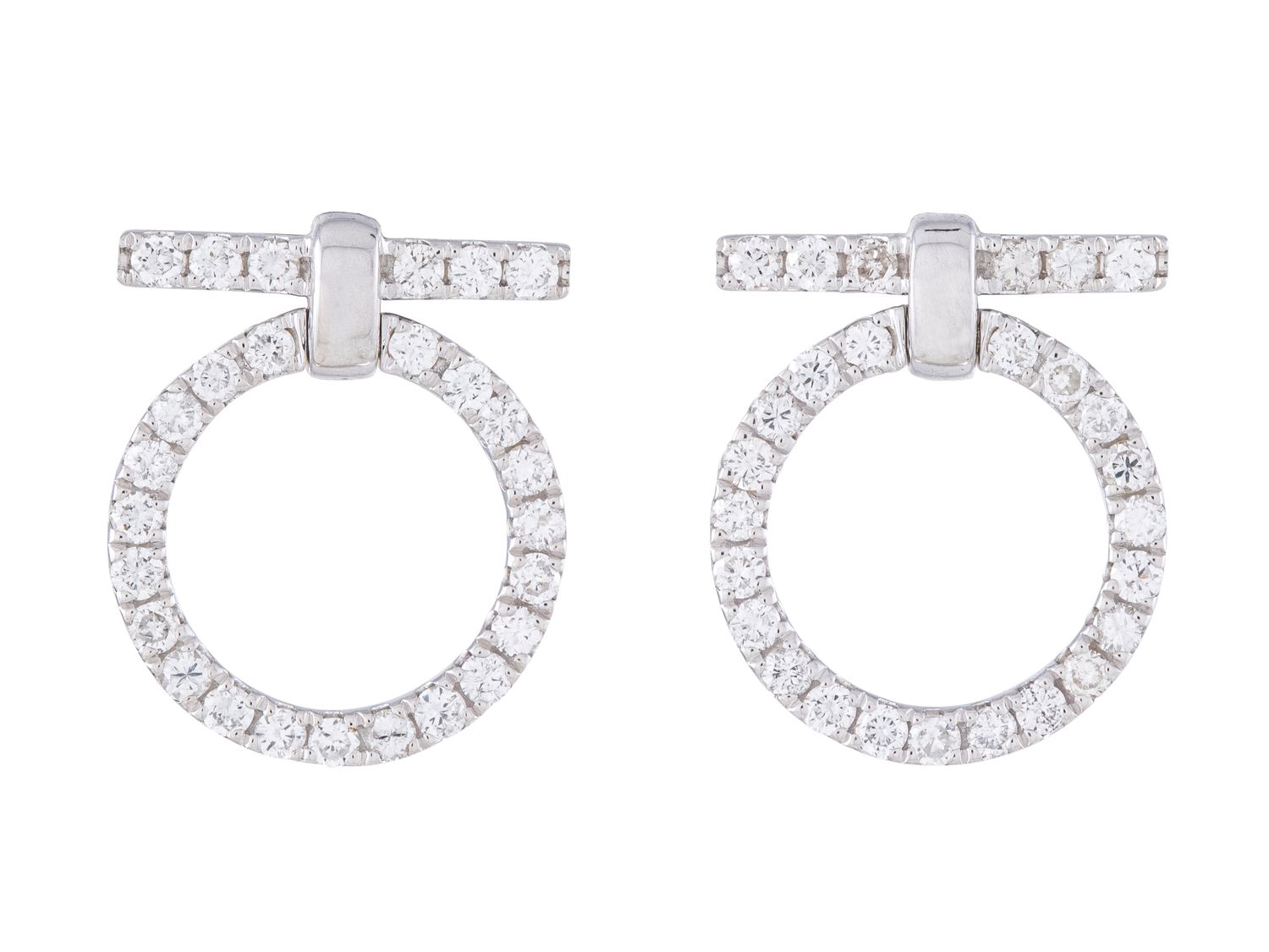 Diamond Earrings - 14 KT White Gold