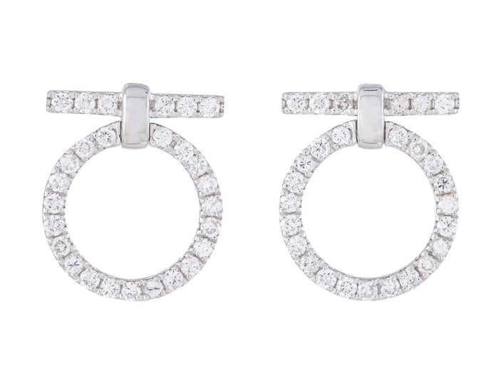 Diamond Earrings - 14 KT White Gold