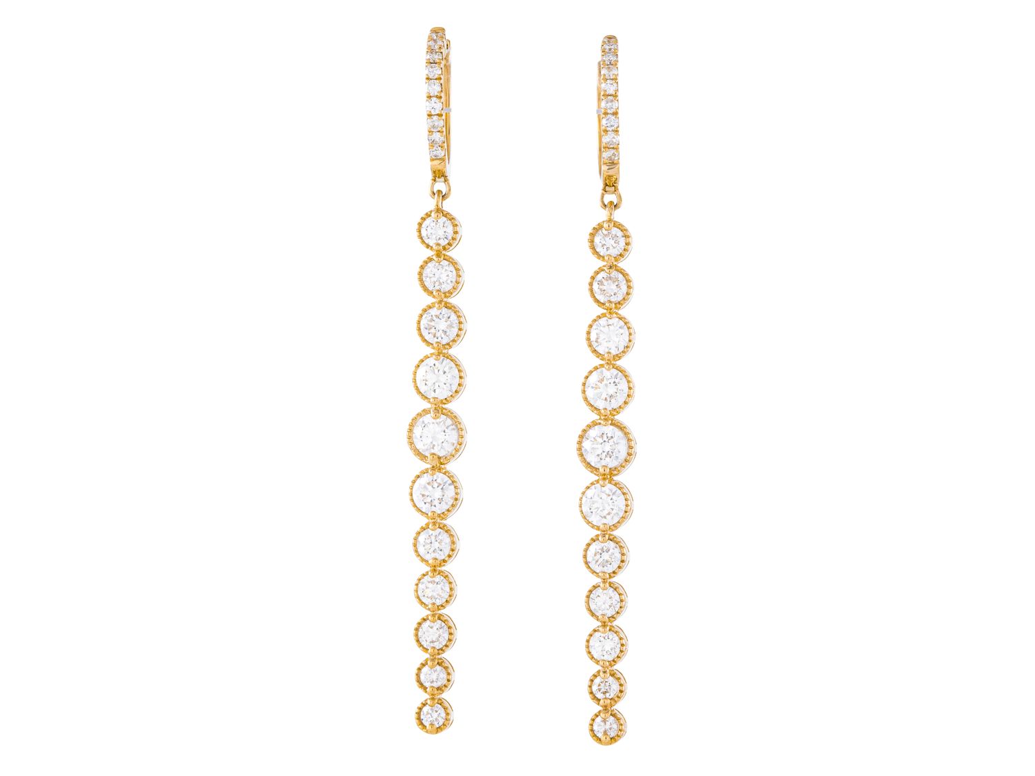 Diamond Earrings - 14 KT Yellow Gold