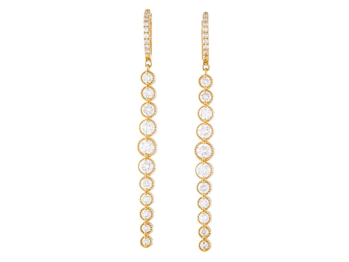 Diamond Earrings - 14 KT Yellow Gold