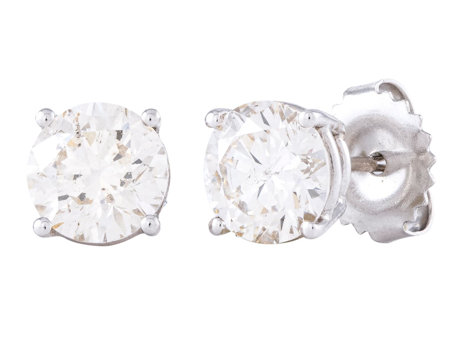Diamond Earrings - 14 KT White Gold