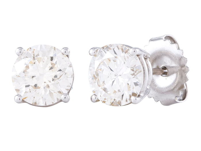 Diamond Earrings - 14 KT White Gold
