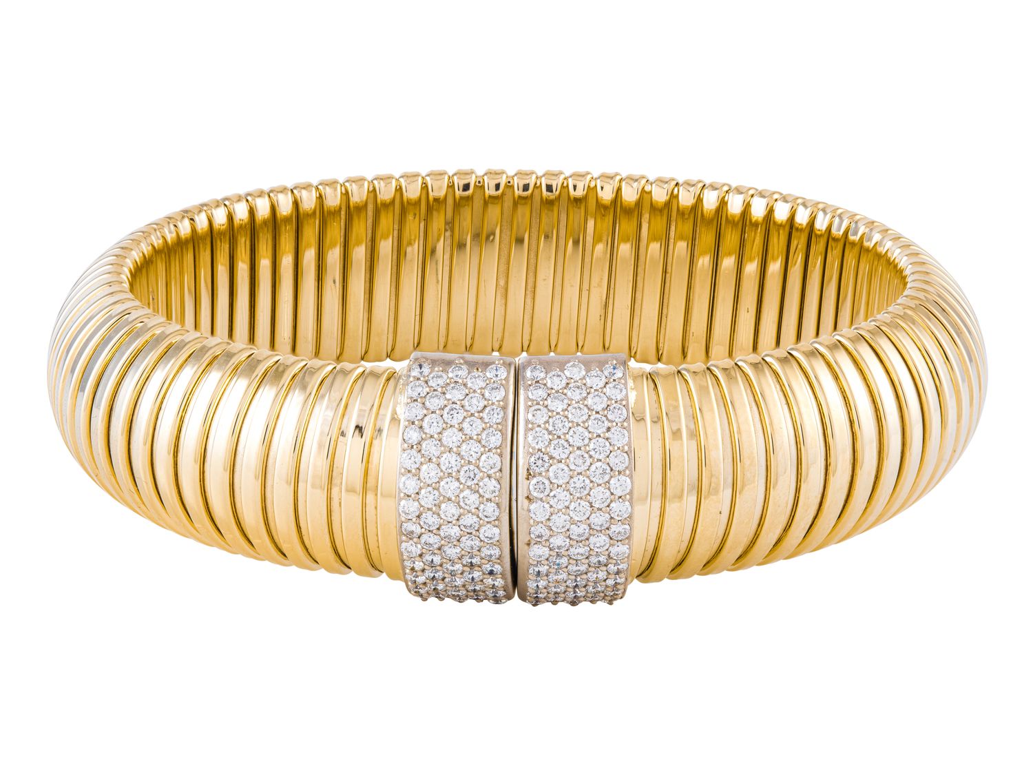 Diamond Bangle - 14 KT Yellow Gold