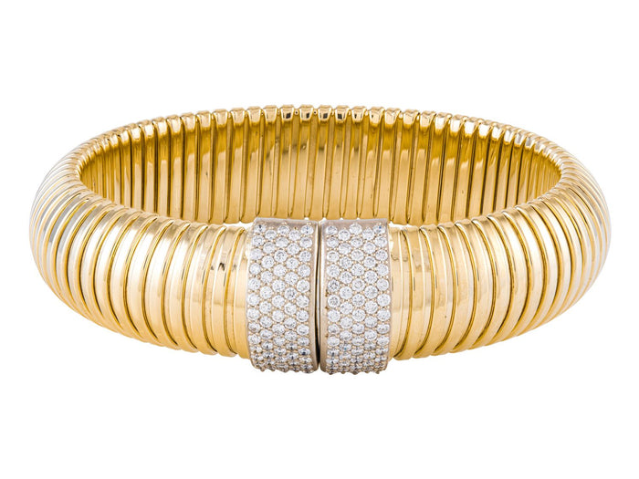 Diamond Bangle - 14 KT Yellow Gold