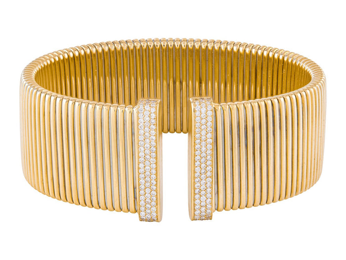Diamond Bangle - 14 KT Yellow Gold
