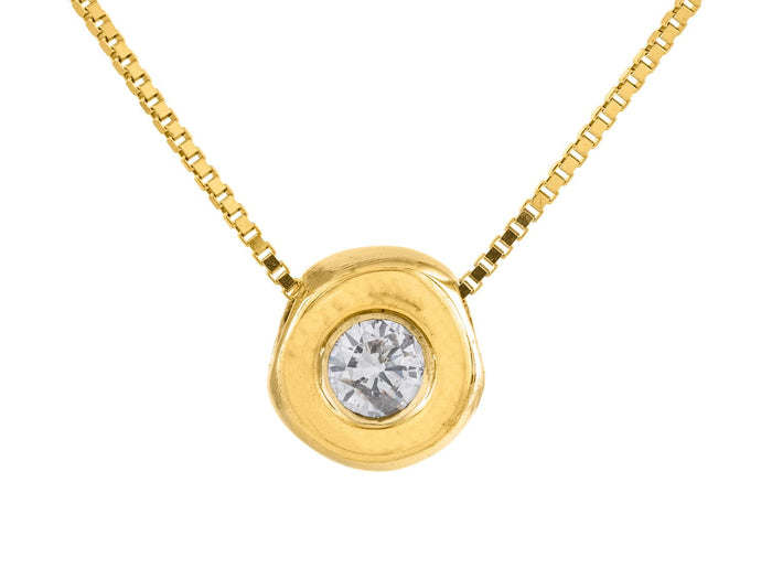 Diamond Necklace - 14 KT Yellow Gold