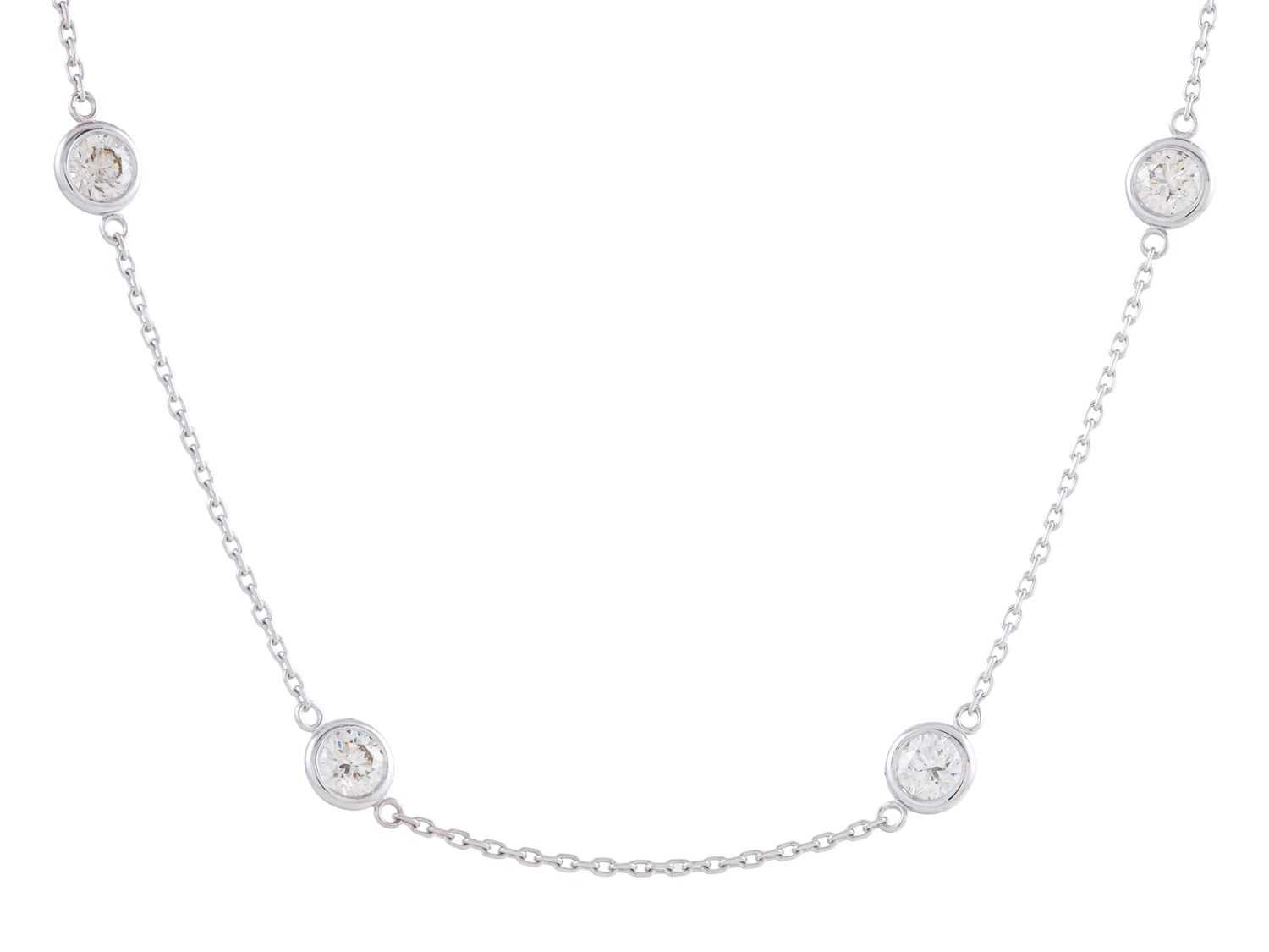 Diamond Necklace - 14 KT White Gold