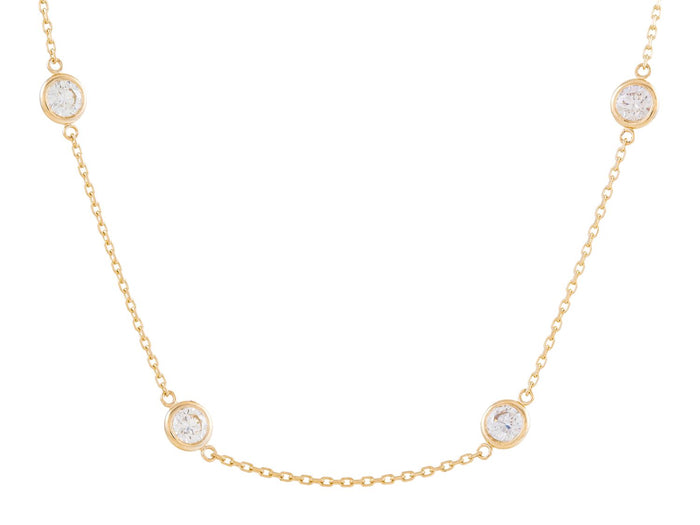 Diamond Necklace - 14 KT Yellow Gold