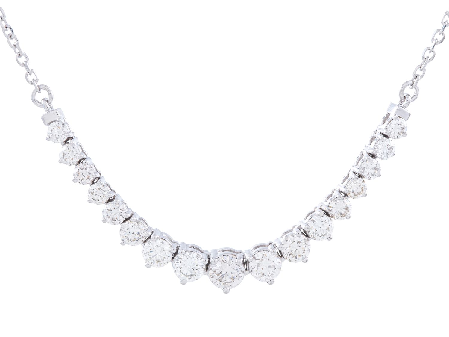 Diamond Necklace - 14 KT White Gold