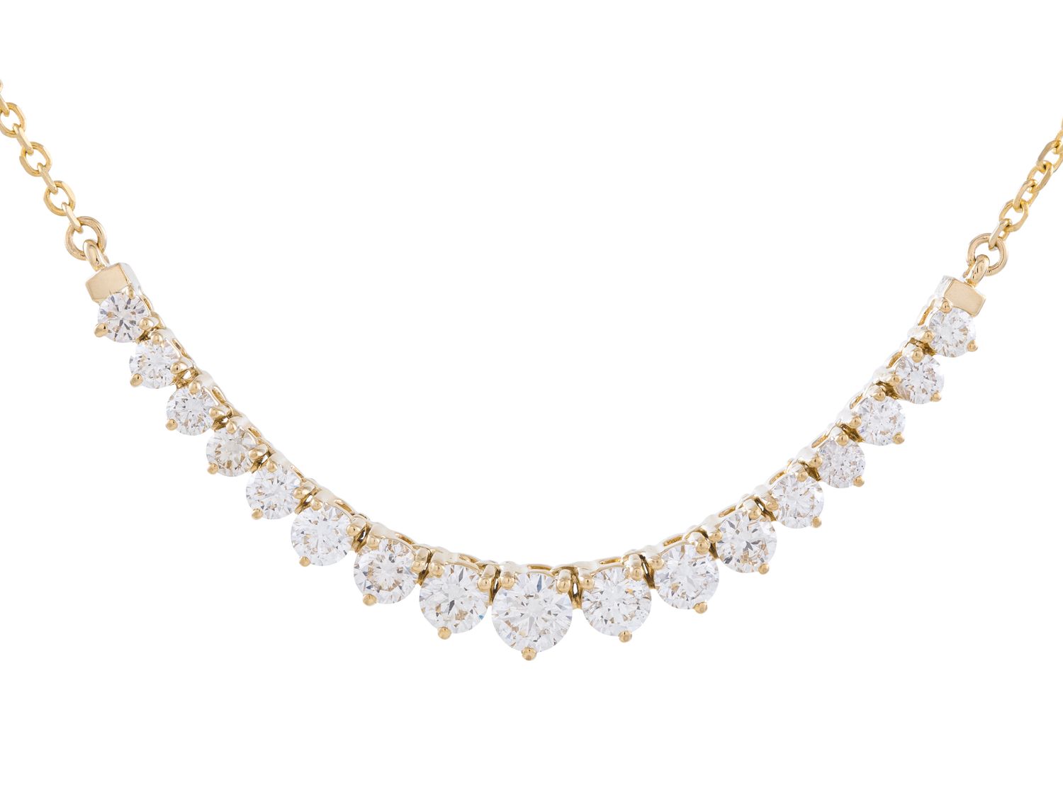 Diamond Necklace - 14 KT Yellow Gold