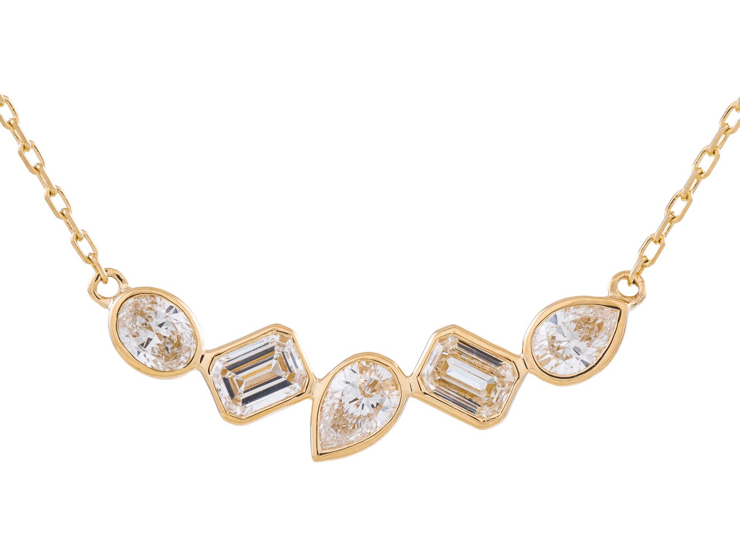 Diamond Necklace - 14 KT Yellow Gold