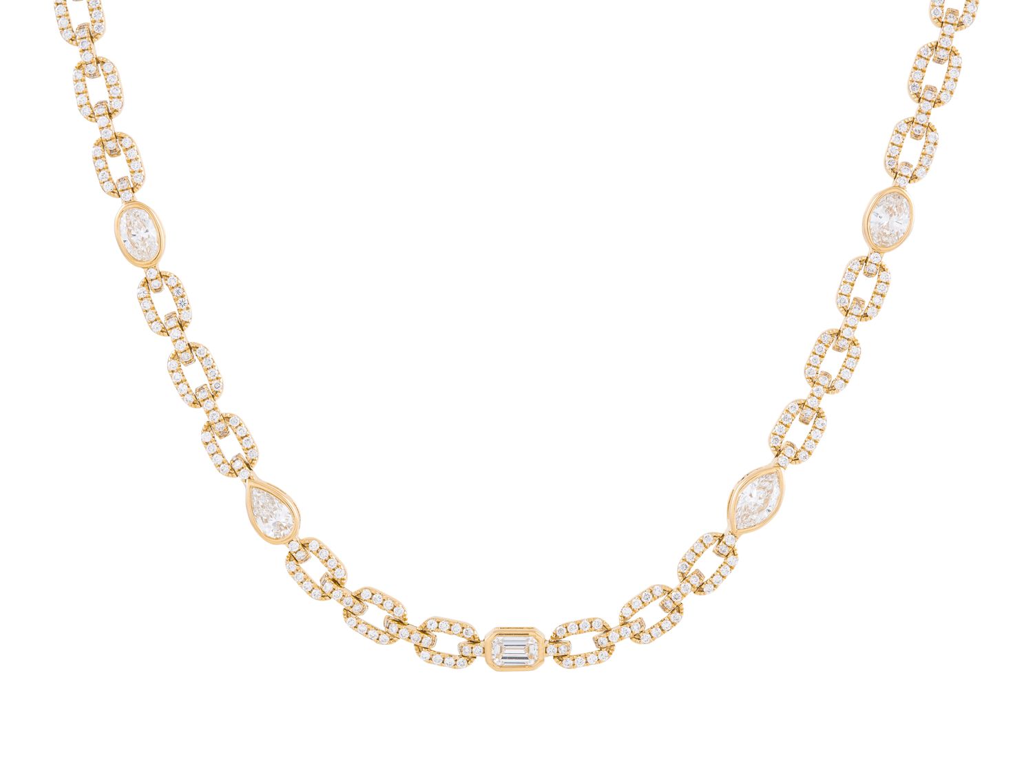 Diamond Necklace - 14 KT Yellow Gold
