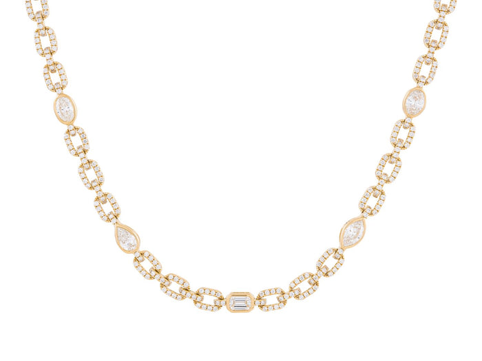 Diamond Necklace - 14 KT Yellow Gold