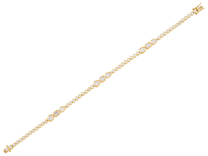 Diamond Bracelet - 14 KT Yellow Gold