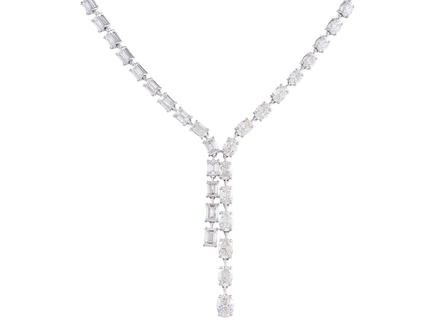 Diamond Necklace - 18 KT White Gold