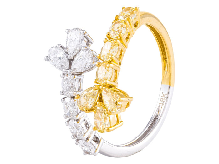 Diamond Ring - 18 KT White and Yellow Gold