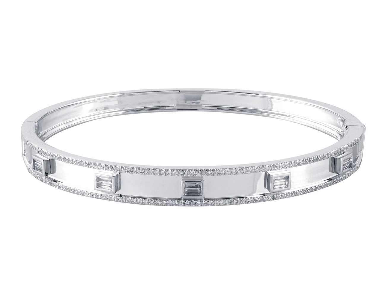 Diamond Bangle - 14 KT White Gold
