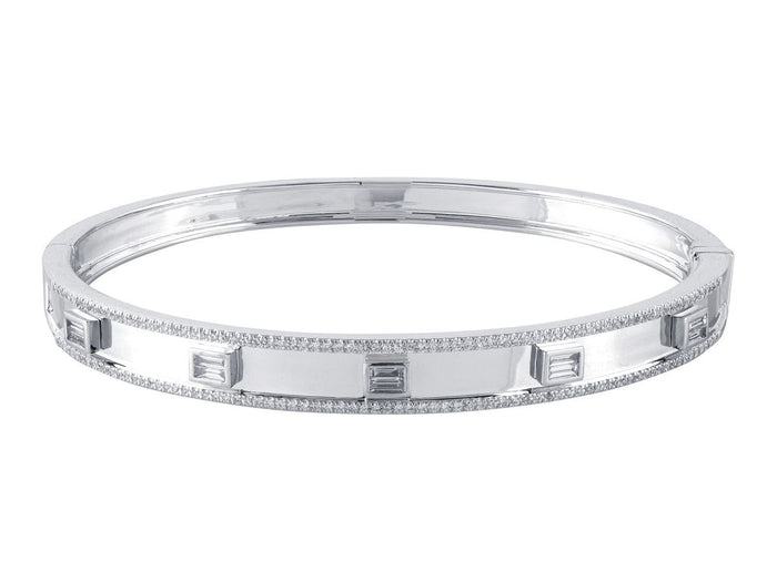 Diamond Bangle - 14 KT White Gold