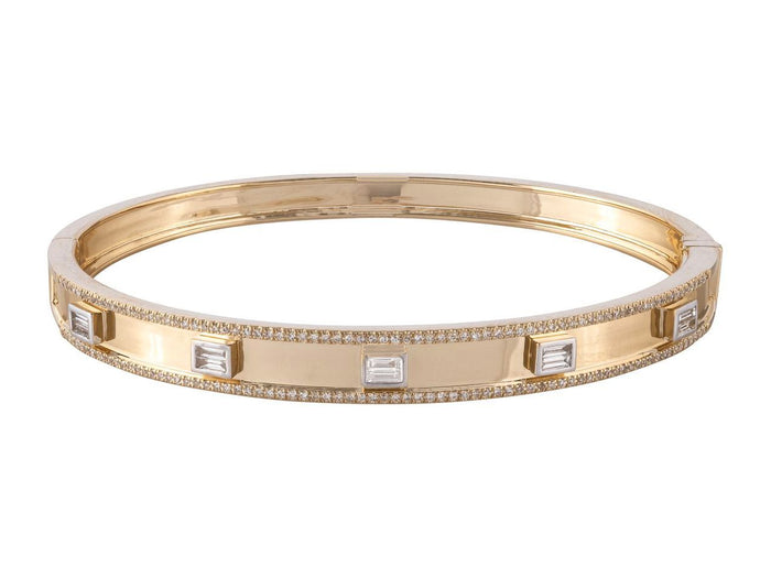 Diamond Bangle - 14 KT Yellow Gold