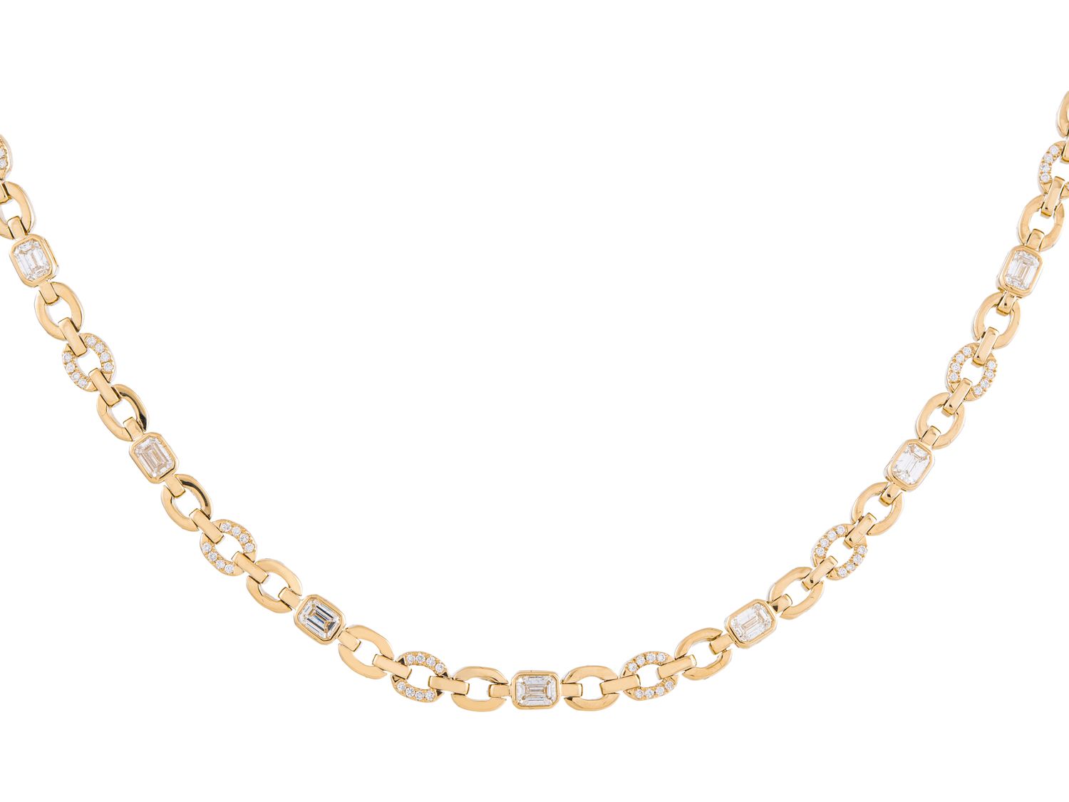 Diamond Necklace - 14 KT Yellow Gold
