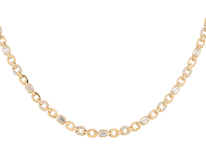 Diamond Necklace - 14 KT Yellow Gold