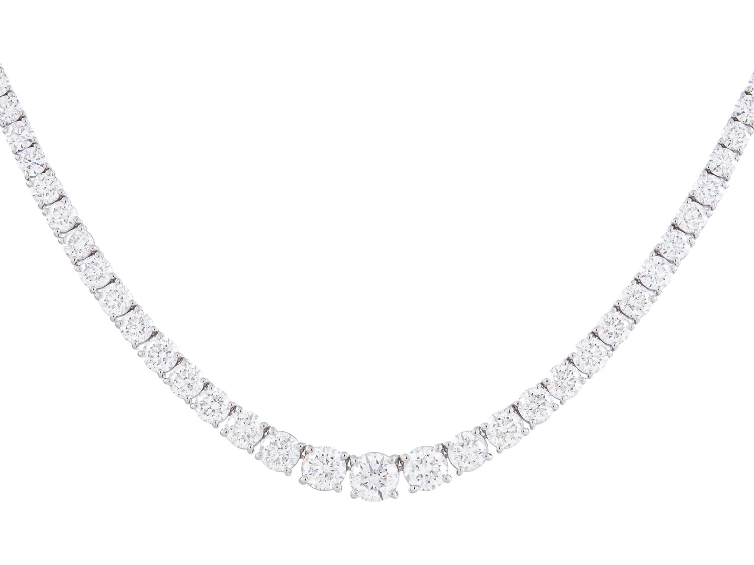 Diamond Necklace - 14 KT White Gold