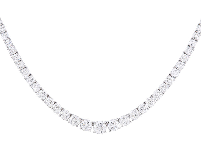 Diamond Necklace - 14 KT White Gold