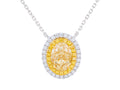 Diamond Necklace - 18 KT White and Yellow Gold