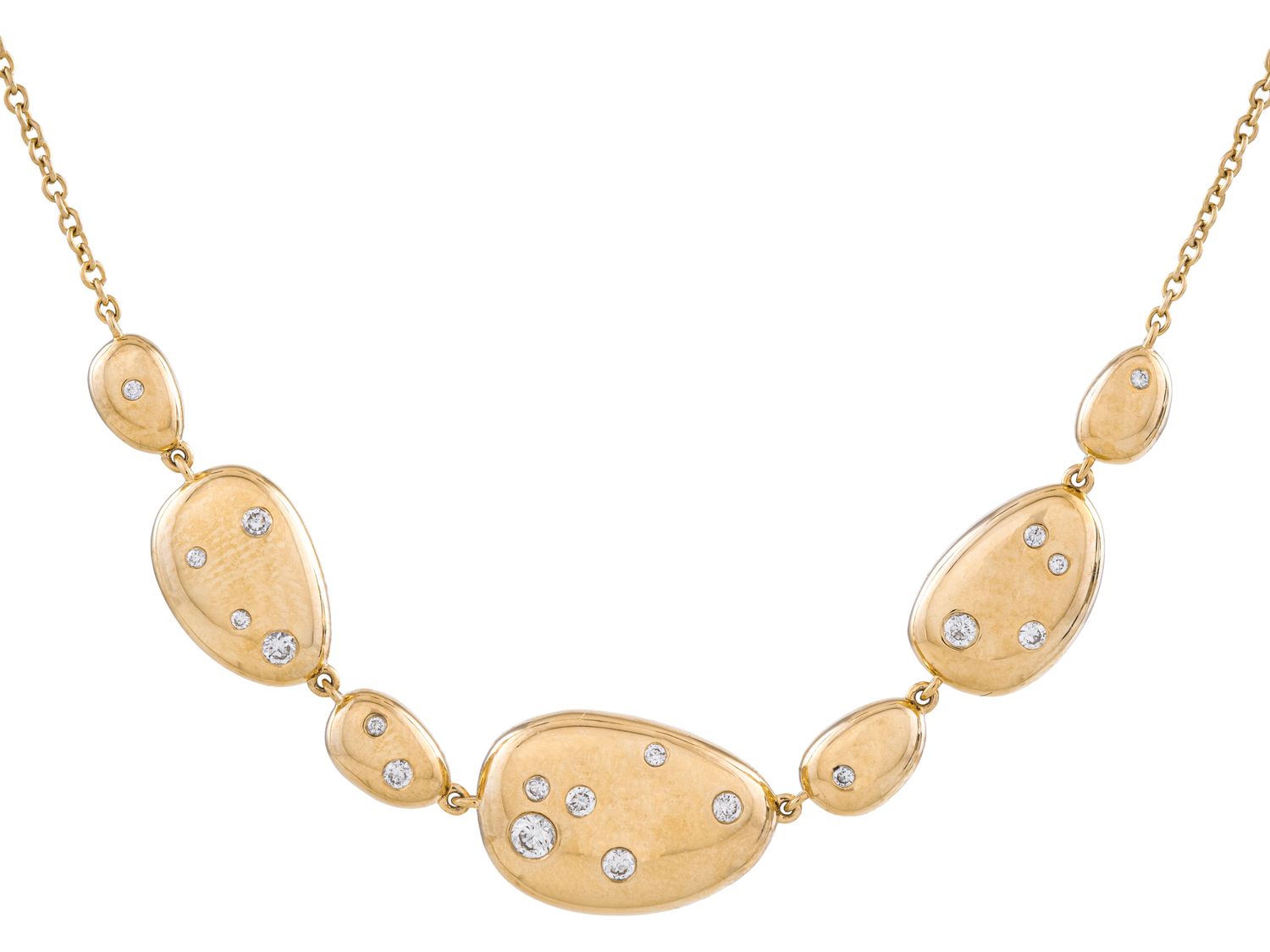 Diamond Necklace - 14 KT Yellow Gold