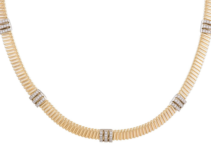 Diamond Necklace - 14 KT Yellow Gold