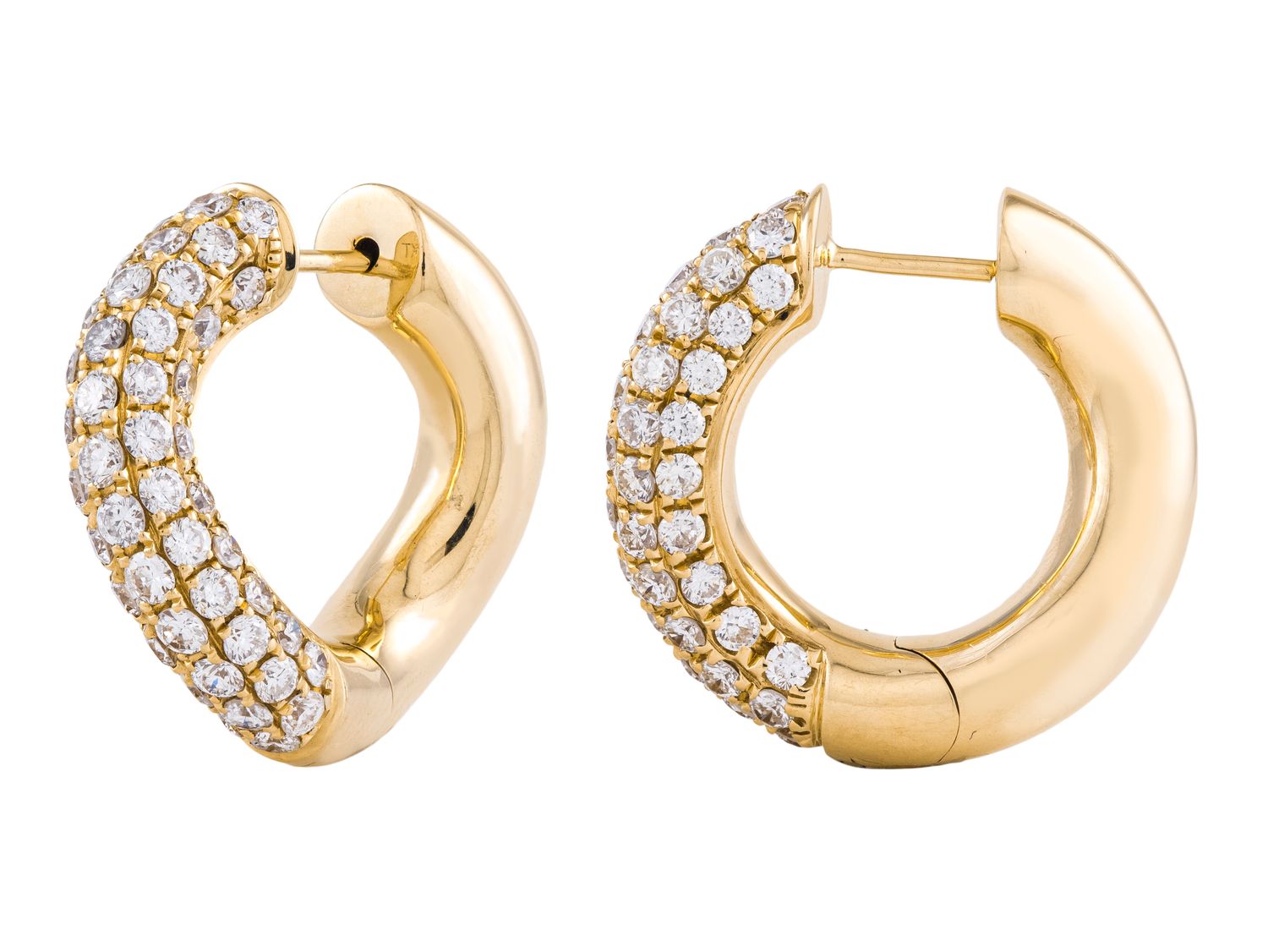 Diamond Earrings - 14 KT Yellow Gold