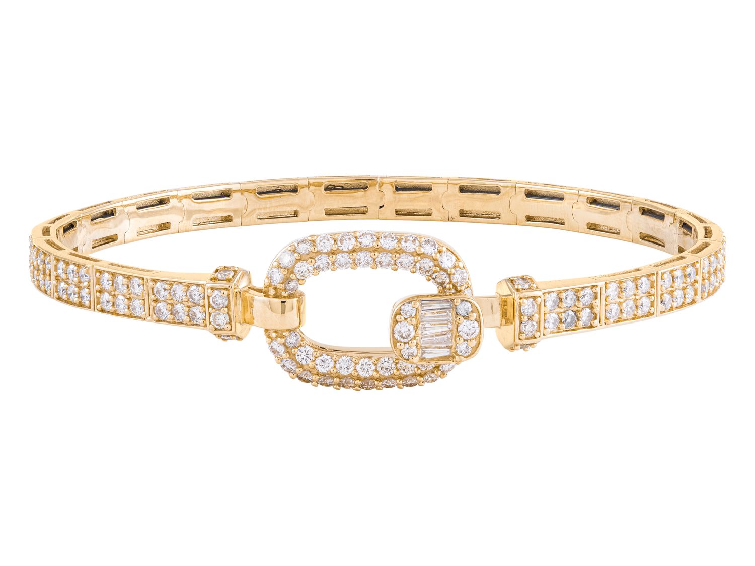 Diamond Bangle - 14 KT Yellow Gold