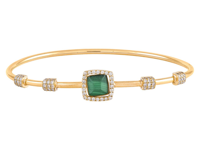 Diamond Bangle - 14 KT Yellow Gold