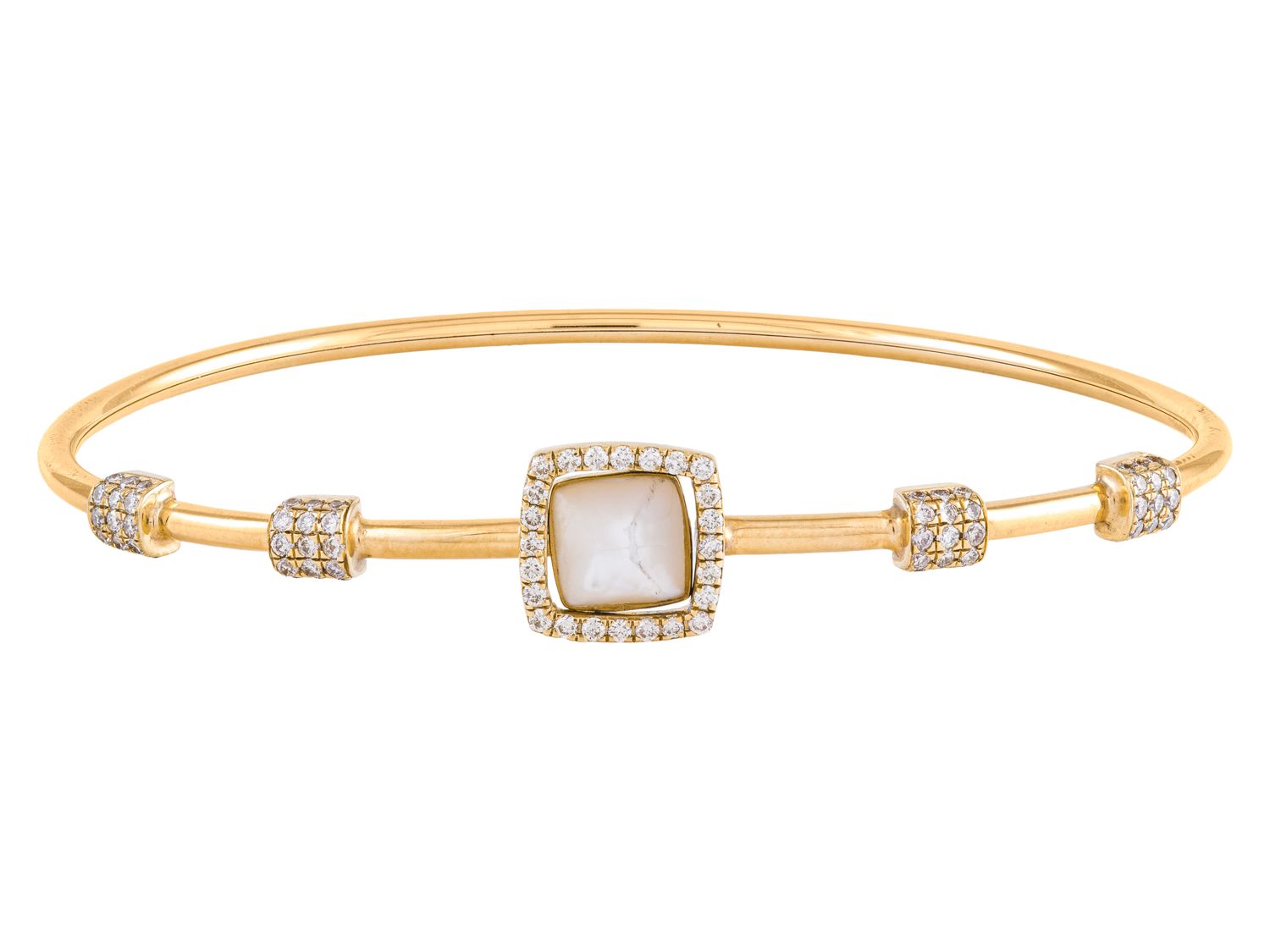 Diamond Bangle - 14 KT Yellow Gold