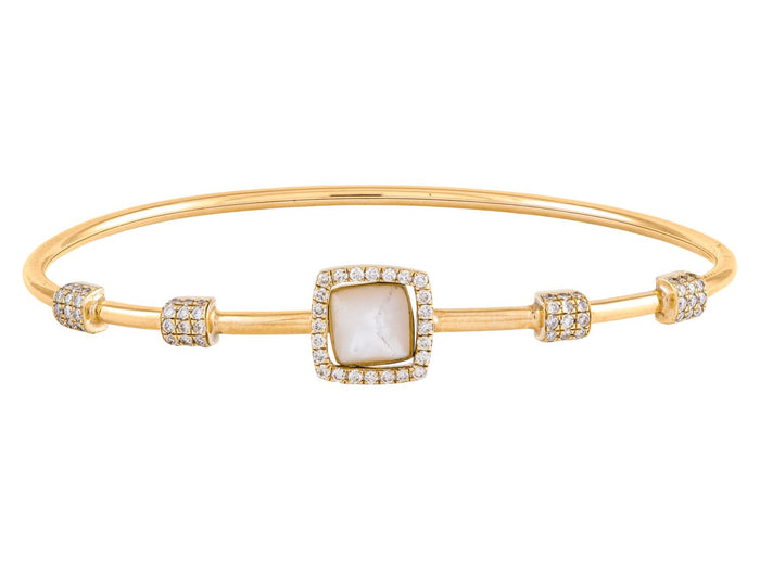 Diamond Bangle - 14 KT Yellow Gold