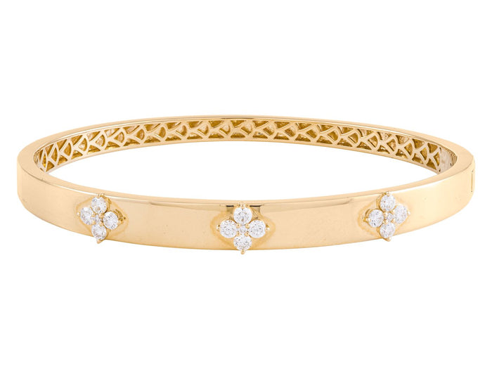 Diamond Bangle - 14 KT Yellow Gold