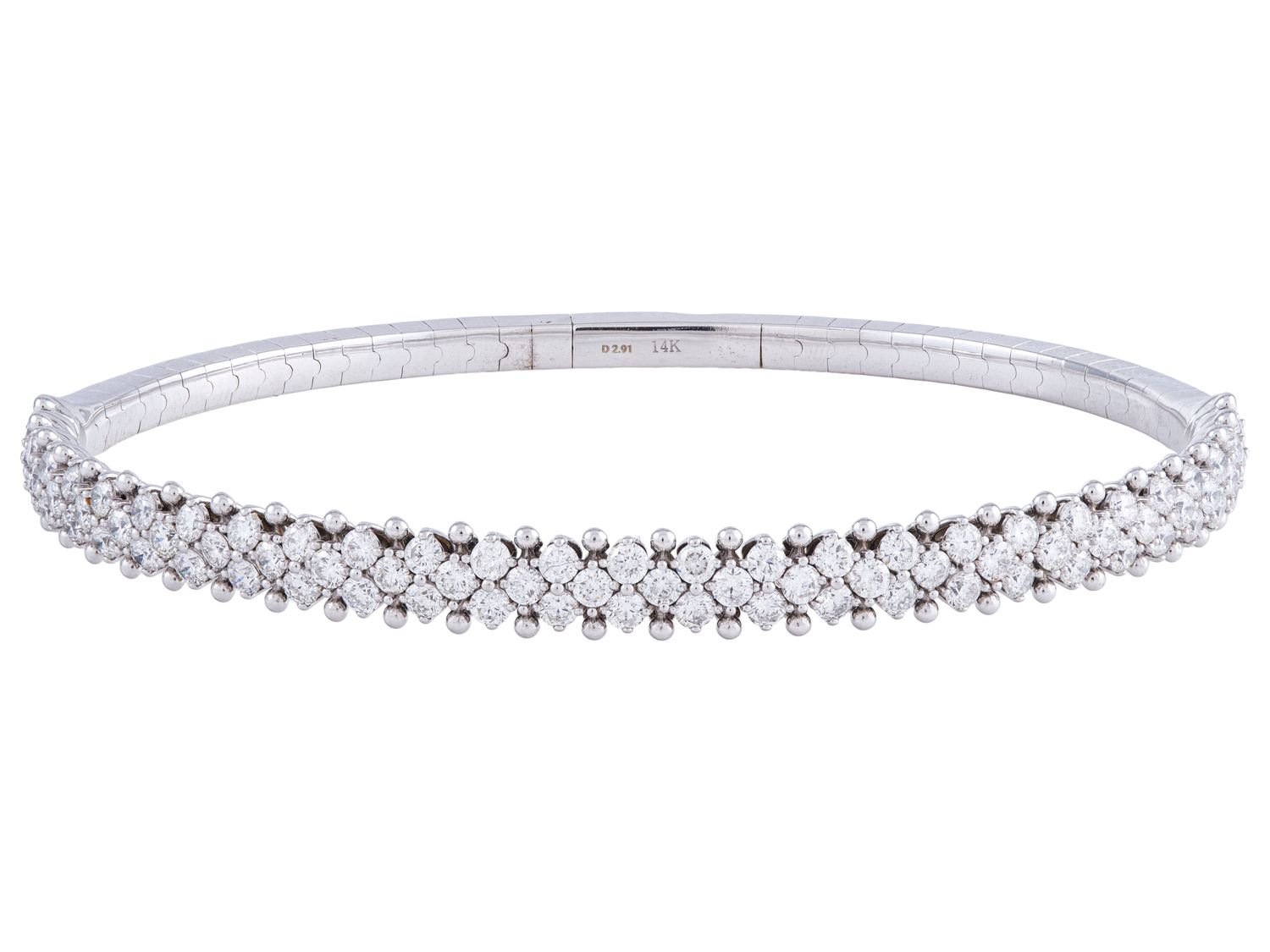 Diamond Bangle - 14 KT White Gold