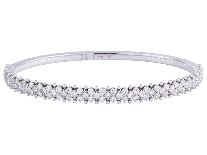 Diamond Bangle - 14 KT White Gold