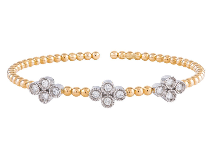 Diamond Bangle - 14 KT White and Yellow Gold