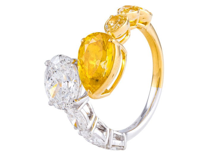 Diamond Ring - 18 KT White and Yellow Gold