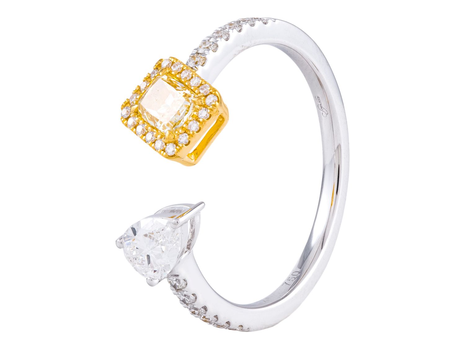 Diamond Band - 18 KT White and Yellow Gold