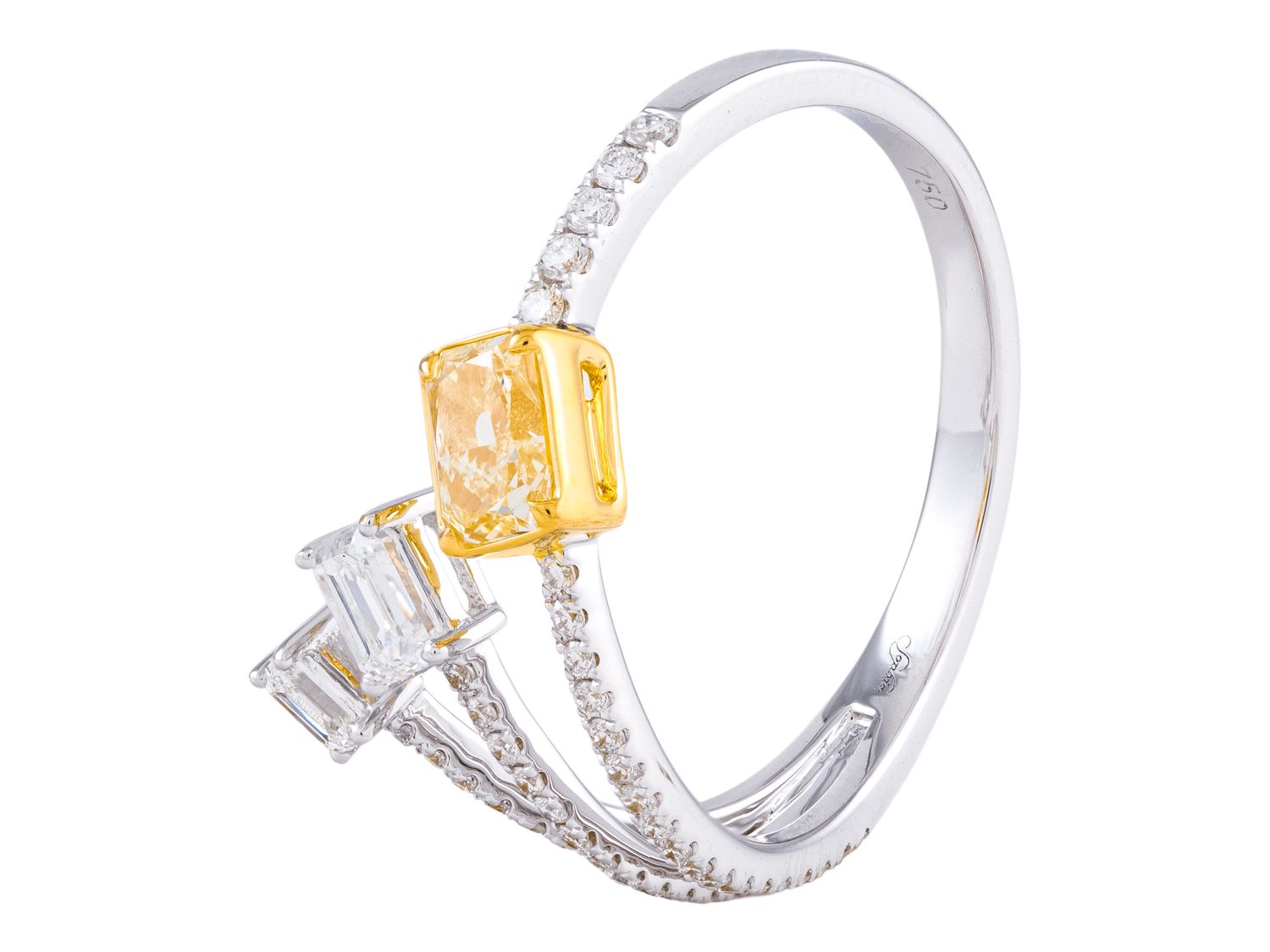 Diamond Band - 18 KT White and Yellow Gold